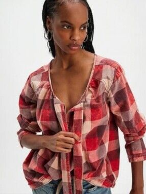 NWT We The Free Plaid Top